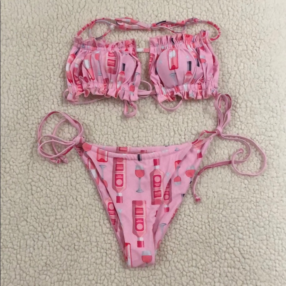 Pink wine bikini